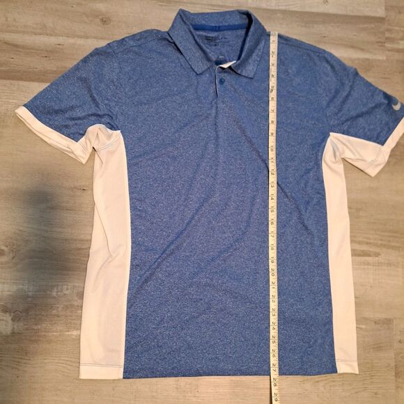 Nike Standard Fit Dri-Fit Golf Polo Mens Medium Blue White - Picture 4 of 8